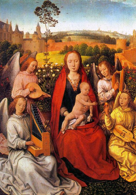 Hans Memling Mary in the Rose Bower Germany oil painting art